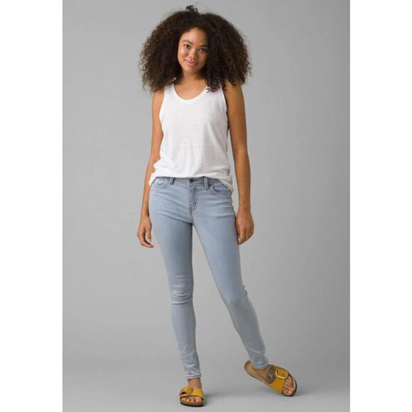 PRANA Women's Soma Skinny Jeans 2 26 Light Washed Blue High Rise Stretch NWT - Picture 2 of 13